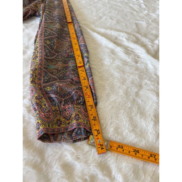 Boemo Boho Paisley Print Peasant Blouse Tassel‎ Tie Long Sleeve M - Picture 9 of 9